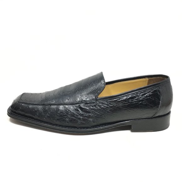 Mezlan Platinum Loafers Shoes Size 10 Full Ostrich